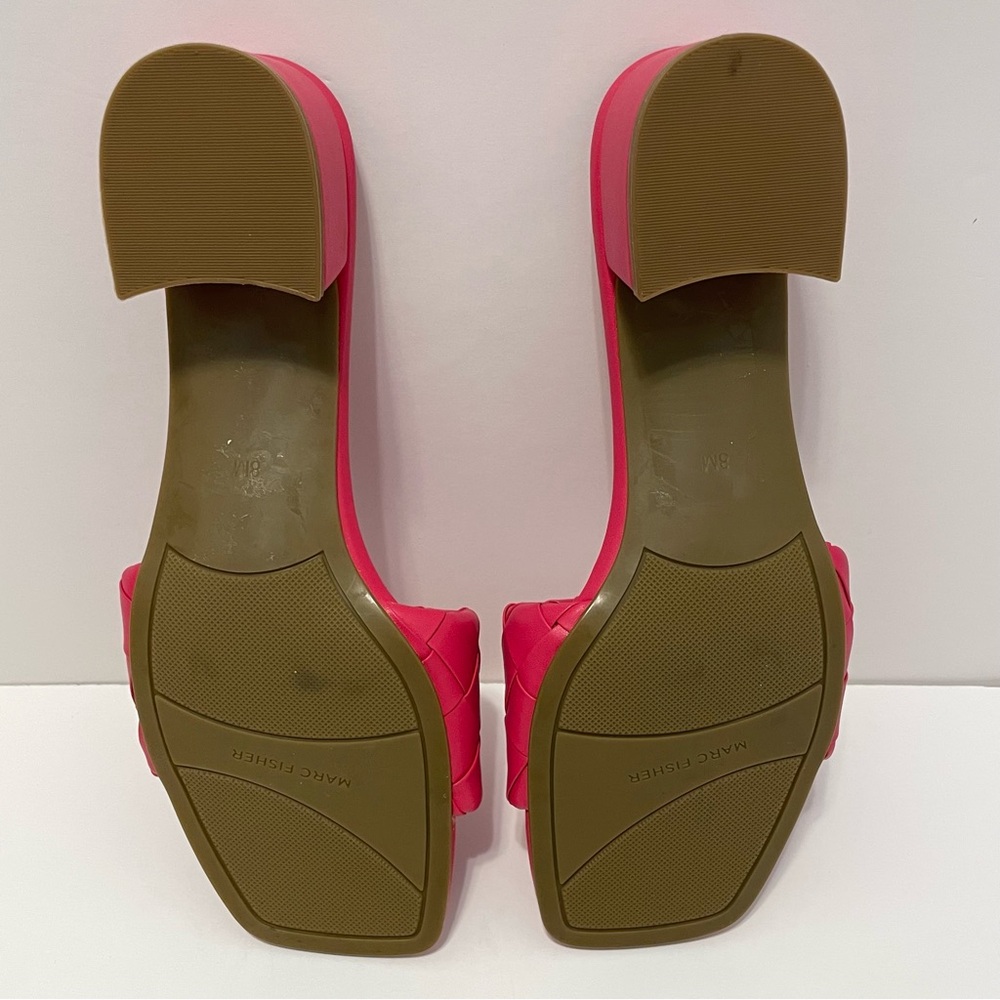 NWOT Marc Fisher Casara Block Heel Braided Slides Sandals Pink Size 8 - Picture 11 of 12